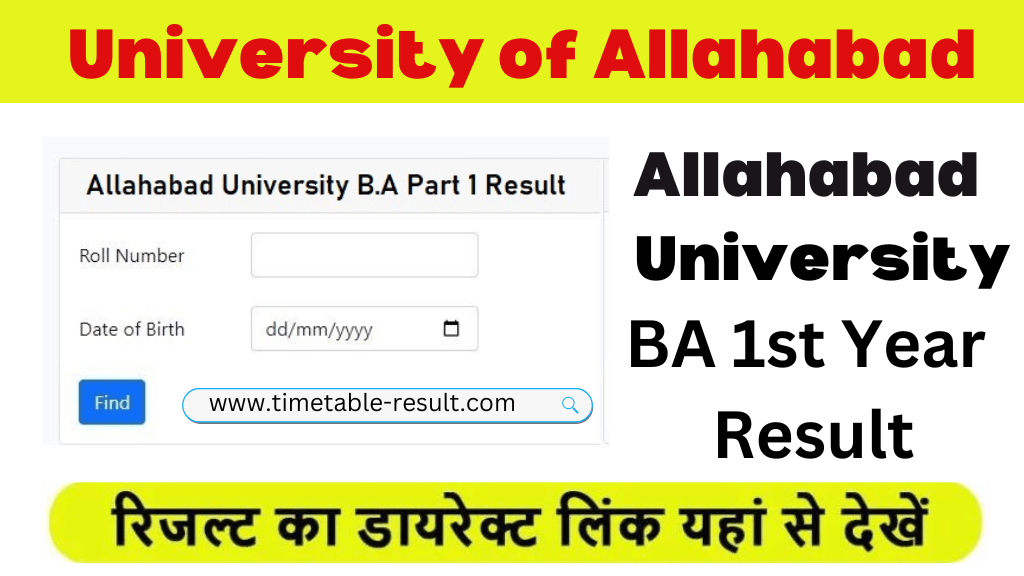 Allahabad University BA 1st Year Result