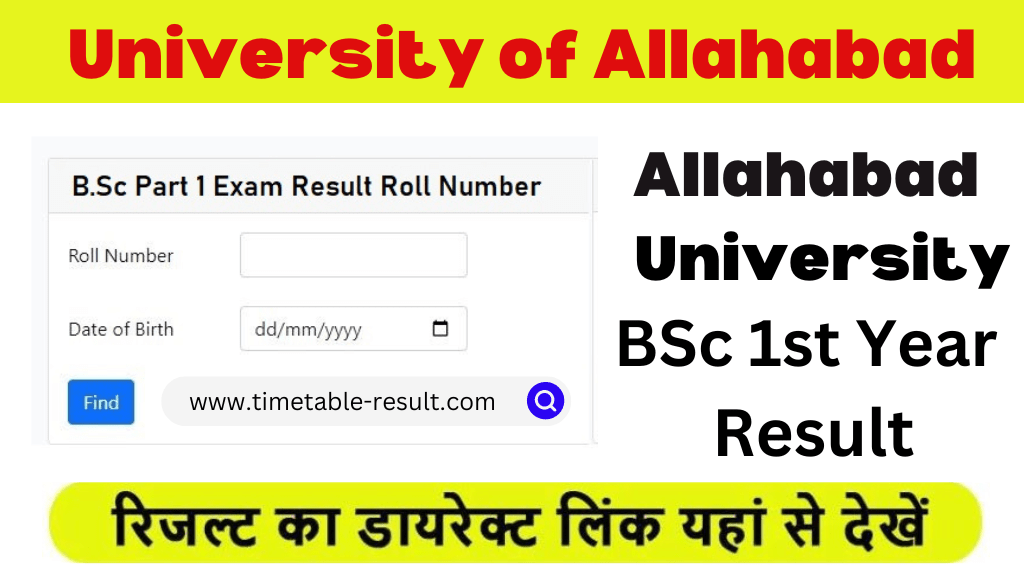 allahabad university bsc 1st year result