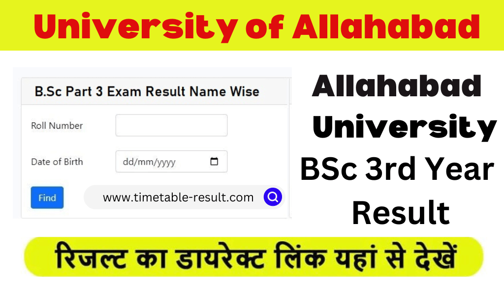 allahabad university bsc 3rd year result