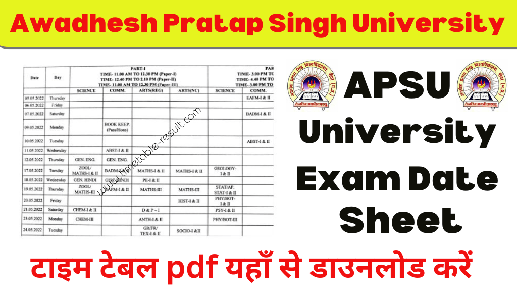 apsu time table