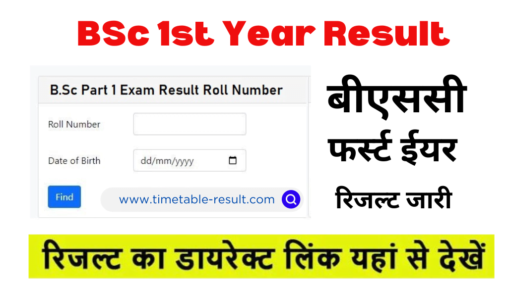bsc 1st year result