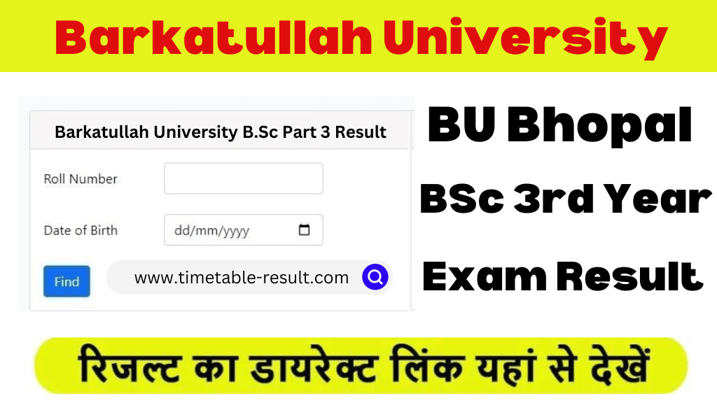 bu bhopal bsc 3rd year result