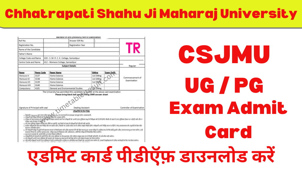 csjmu admit card