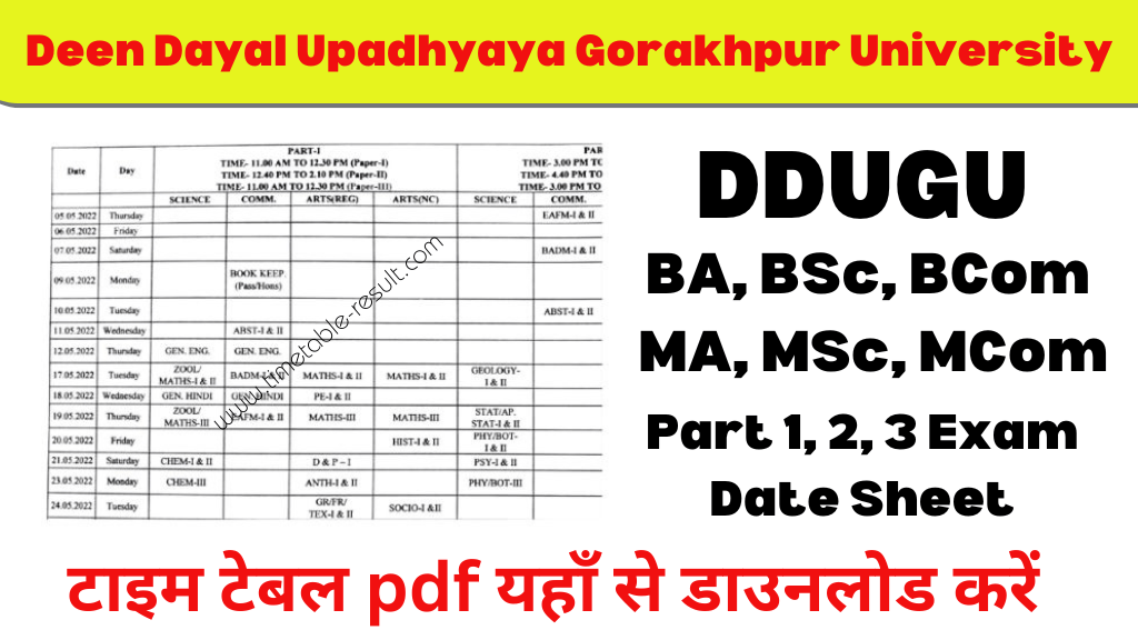 ddugu time table