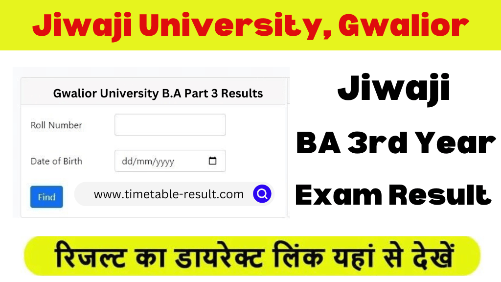 jiwaji university ba 3rd year result