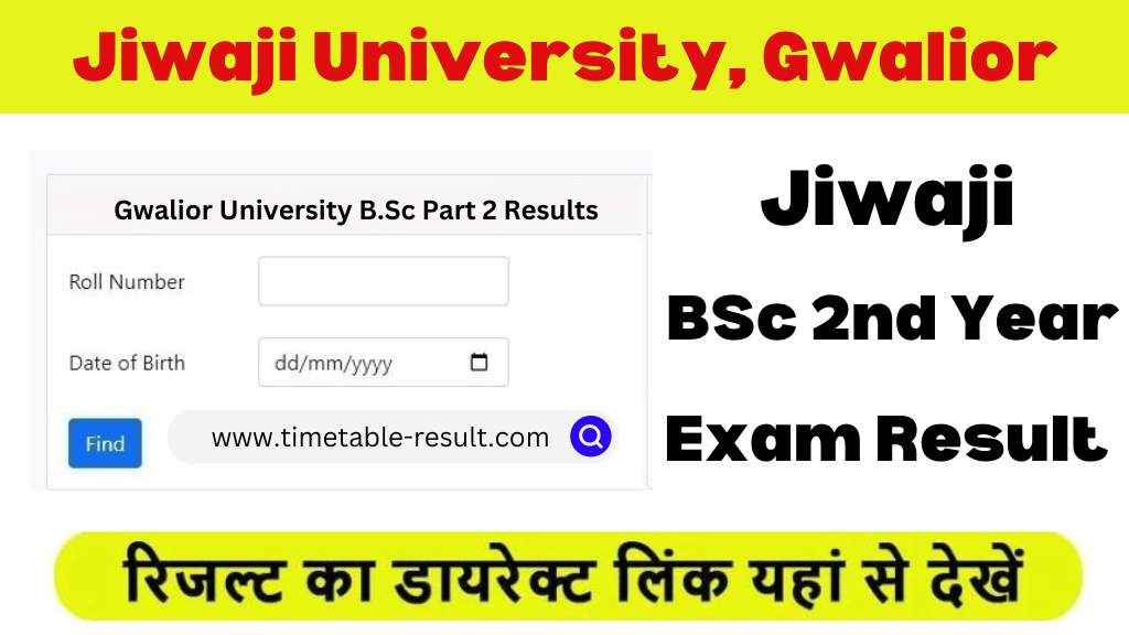 jiwaji university bsc 2nd year result