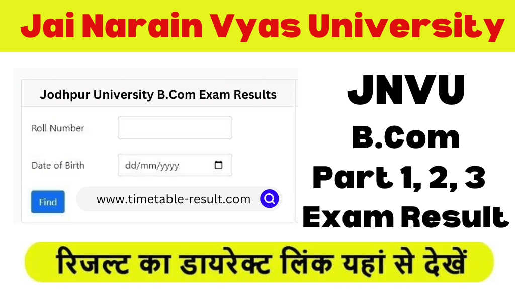 jnvu bcom result