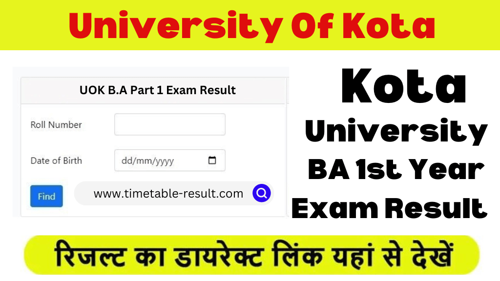 kota university ba 1st year result