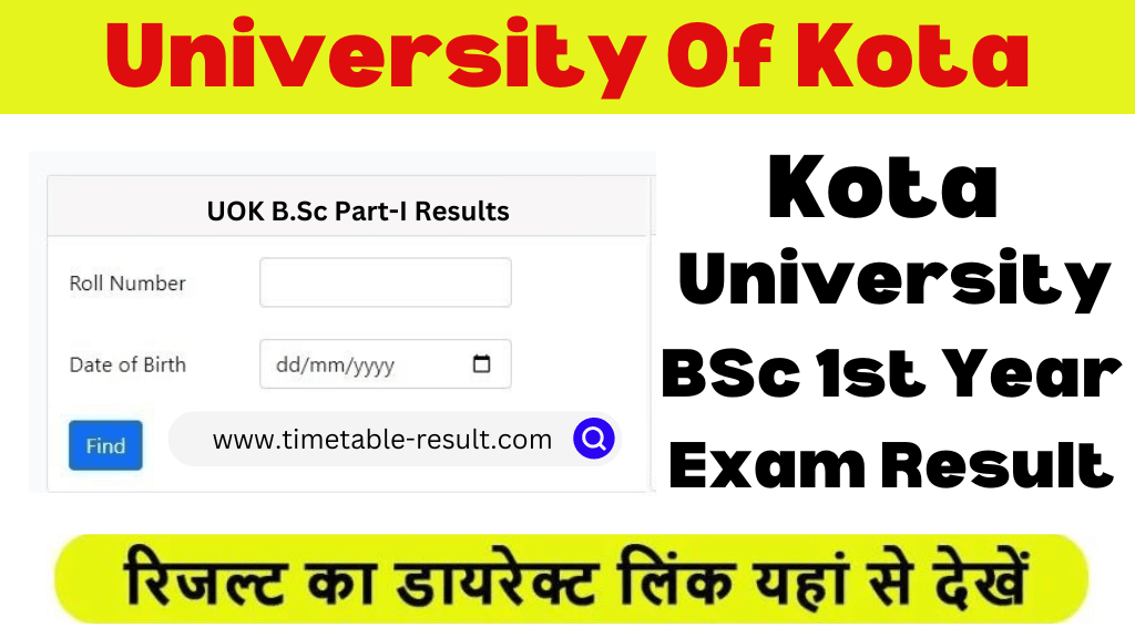 kota university bsc 1st year result