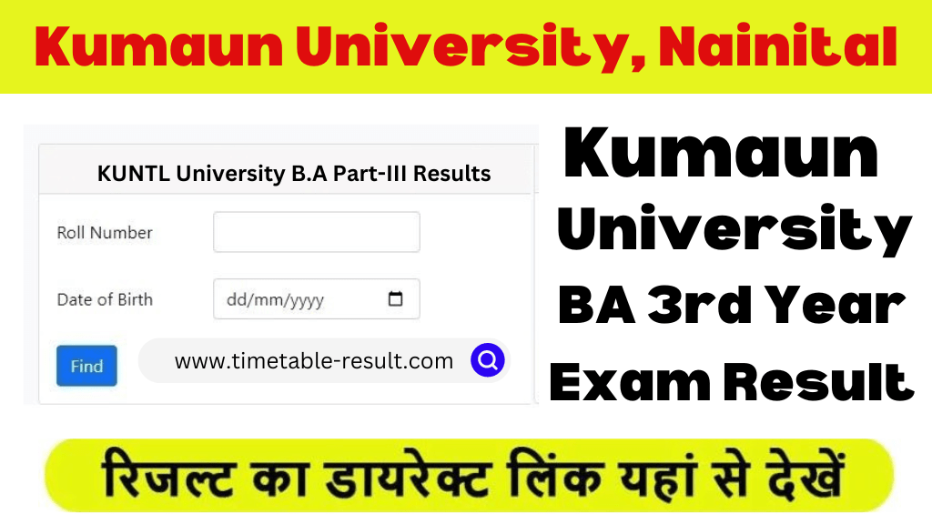 kumaun university ba 3rd year result