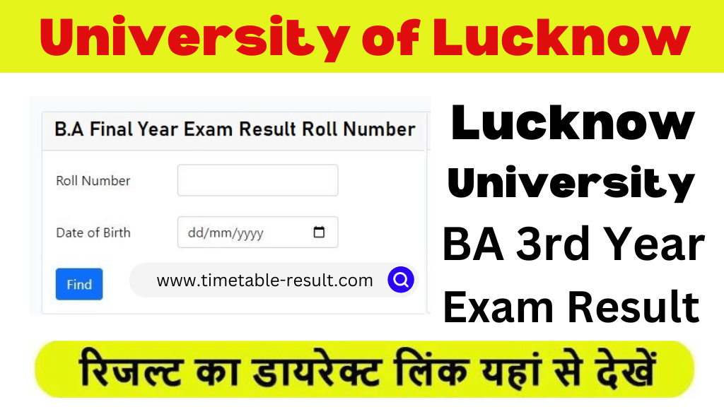 lucknow university ba 3rd year result
