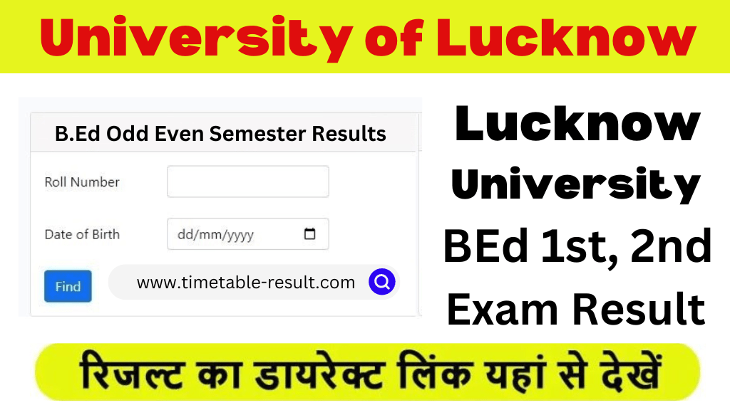 lucknow university bed result