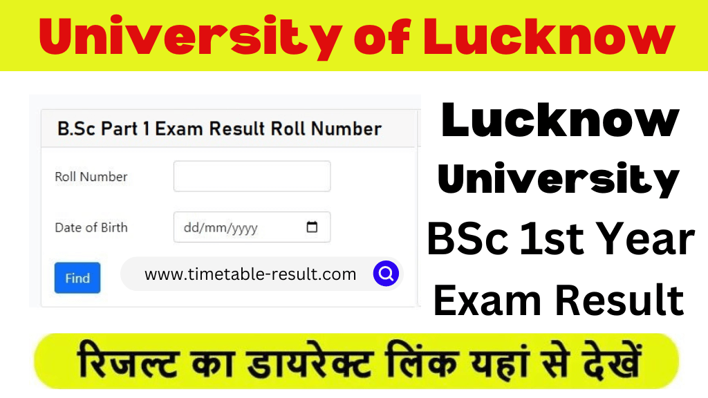 lucknow university bsc 1st year result