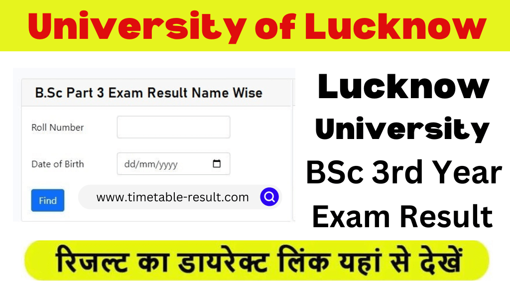 lucknow university bsc 3rd year result