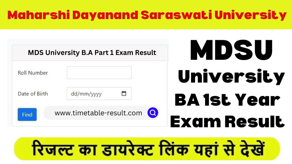 mdsu ba 1st year result