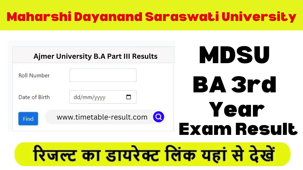 mdsu ba 3rd year result