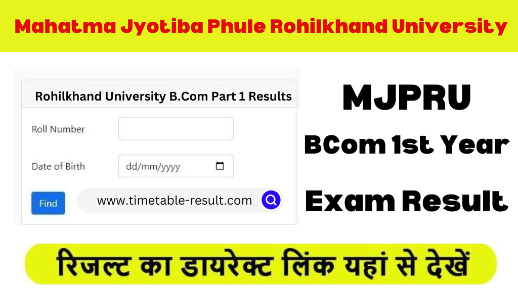 mjpru bcom 1st year result