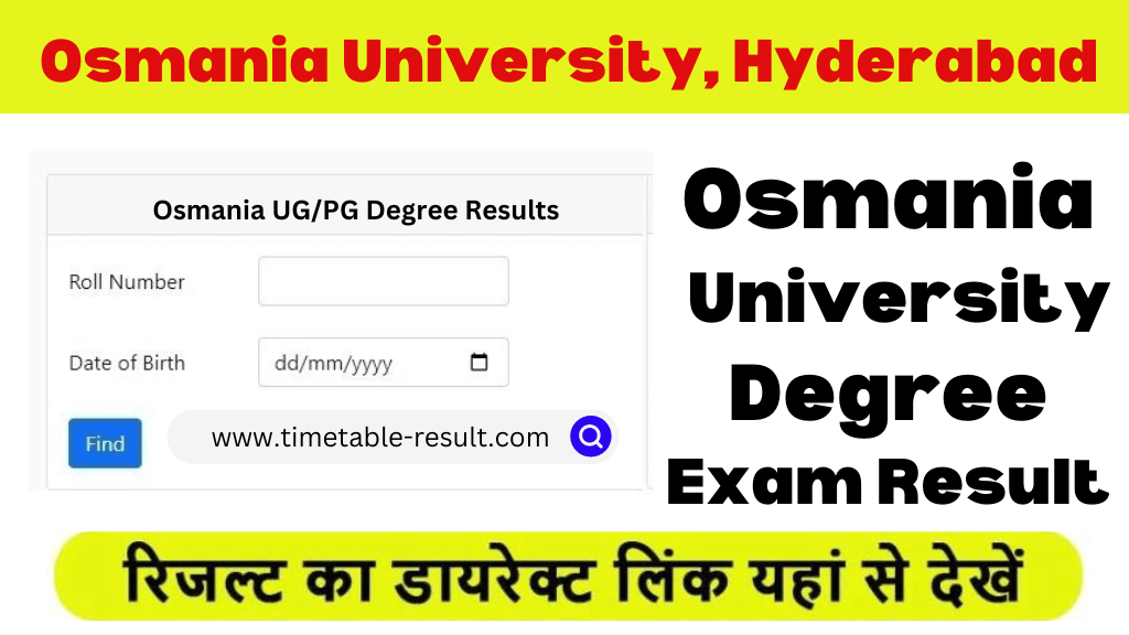 osmania university degree results