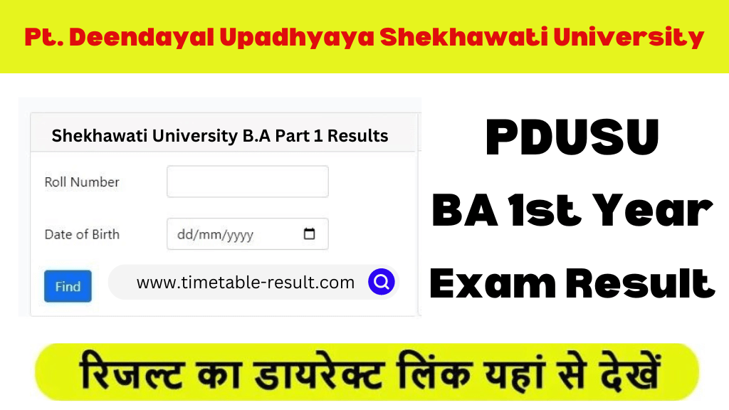 pdusu ba 1st year result