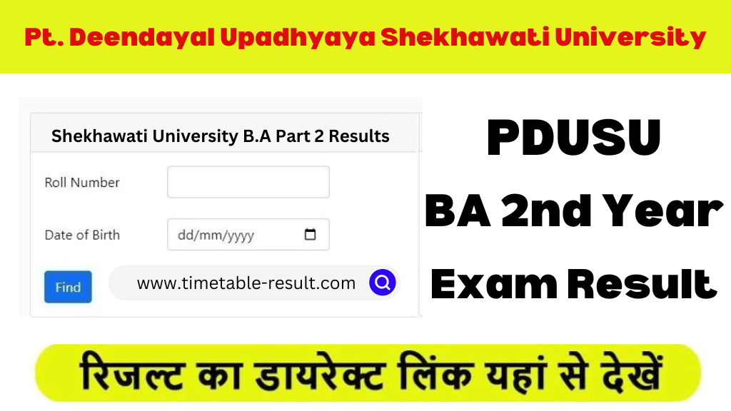 pdusu ba 2nd year result