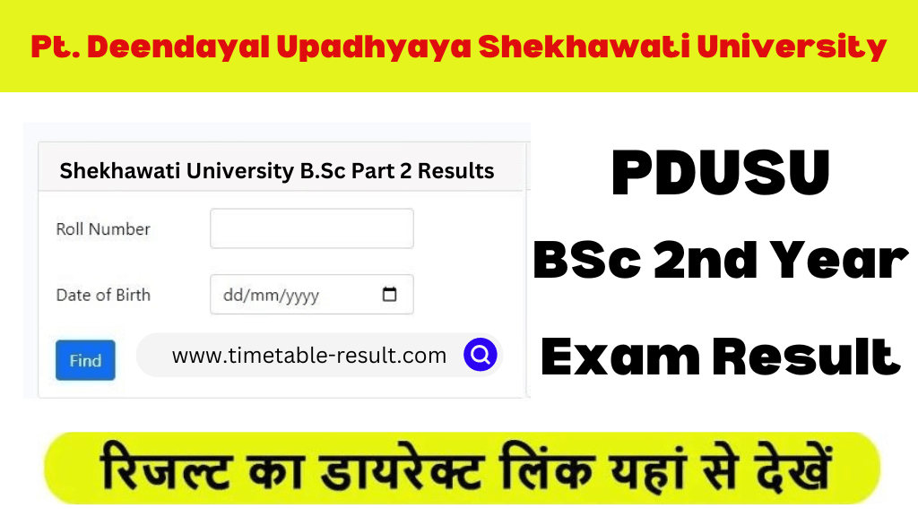 pdusu bsc 2nd year result