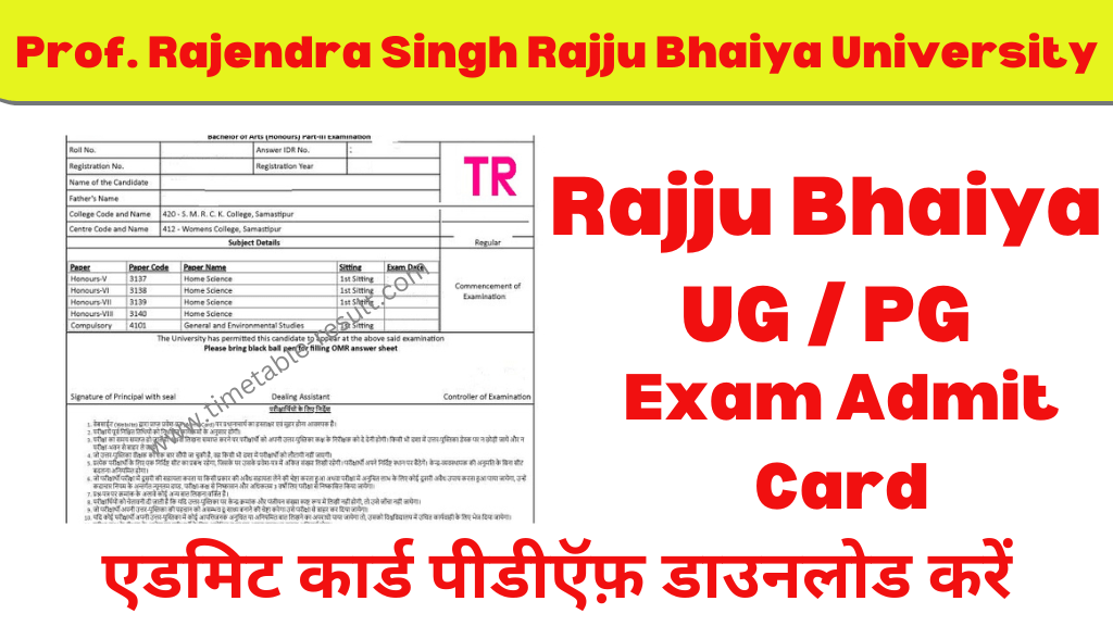 rajju bhaiya university admit card