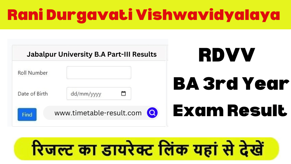 rdvv ba 3rd year result