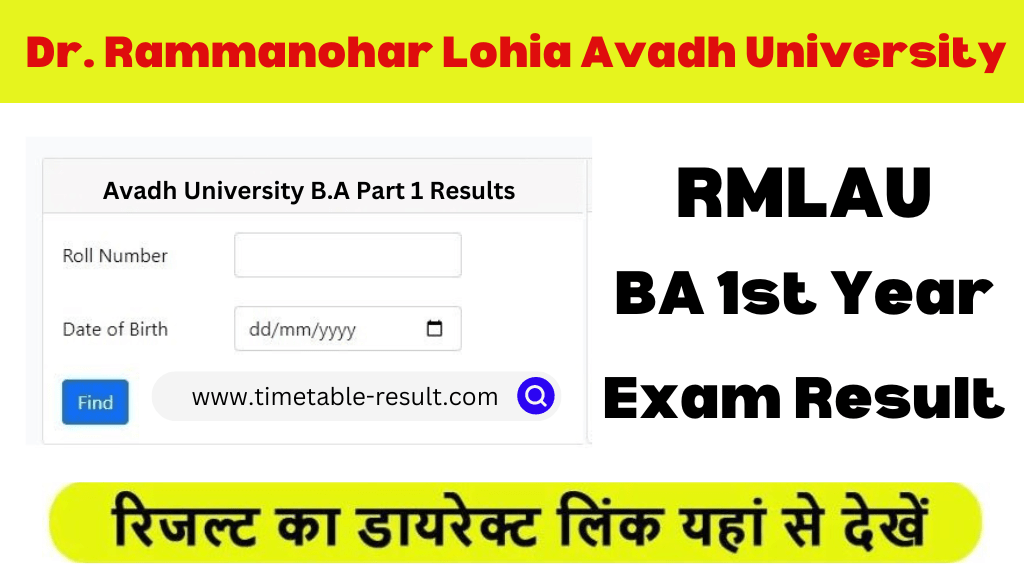 rmlau ba 1st year result