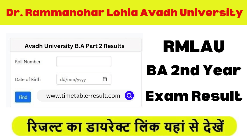 rmlau ba 2nd year result