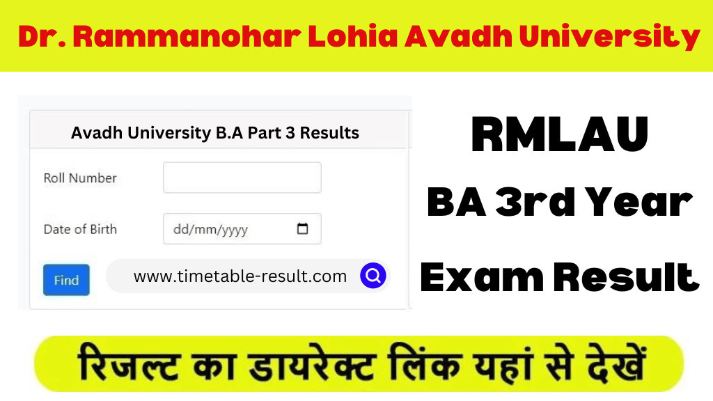 rmlau ba 3rd year result