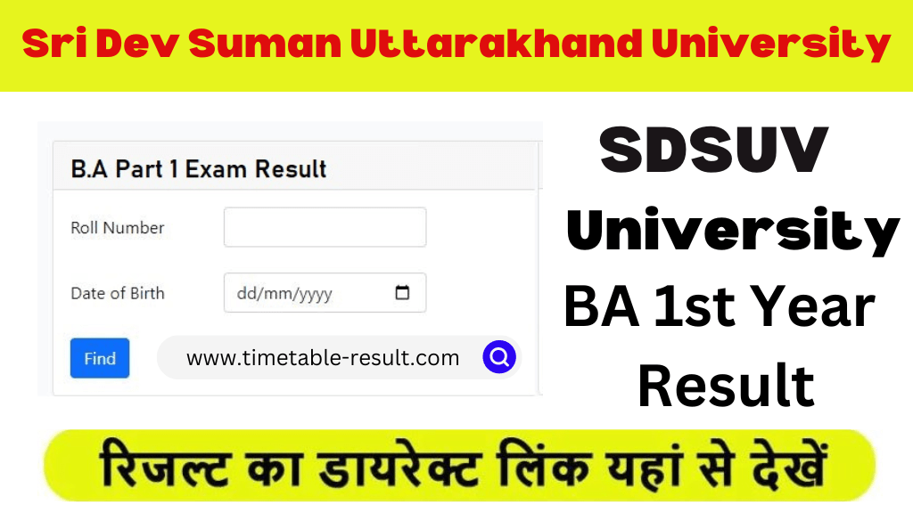 sdsuv ba 1st year result