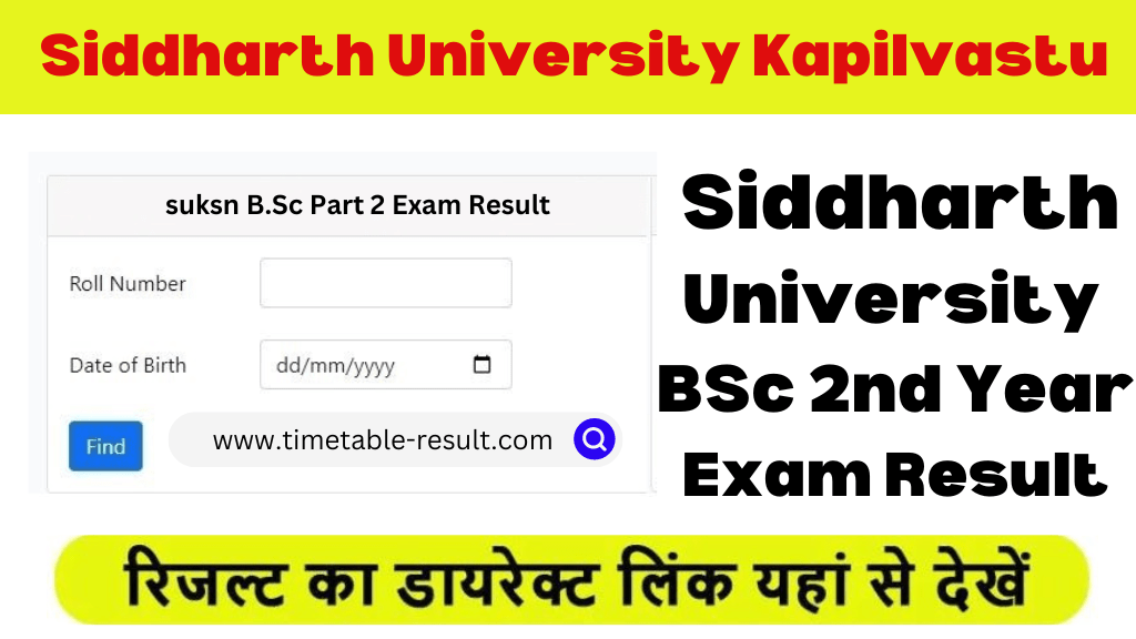 siddharth university bsc 2nd year result
