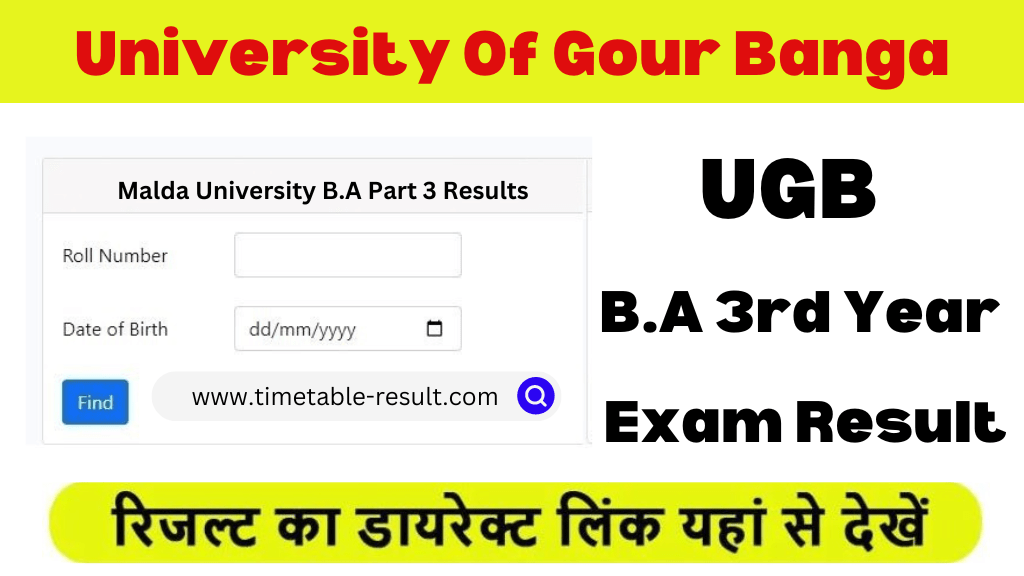 ugb ba 3rd year result