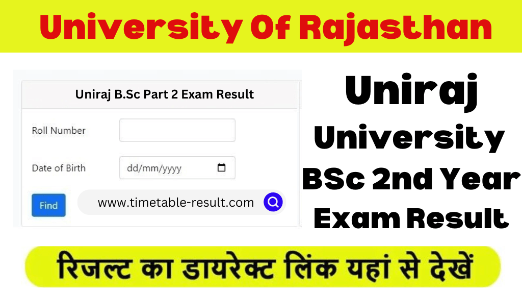 uniraj bsc 2nd year result