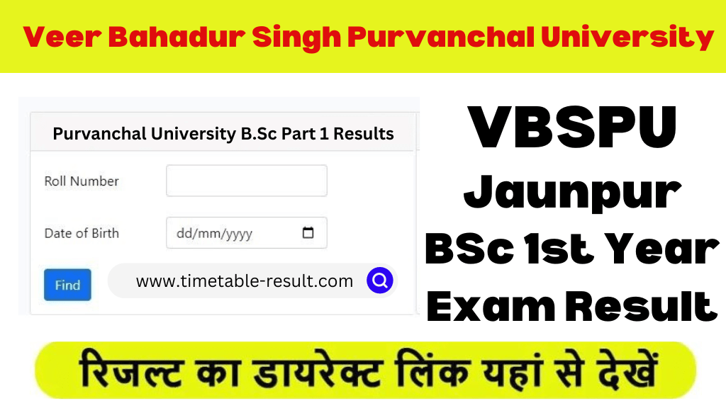 vbspu bsc 1st year result