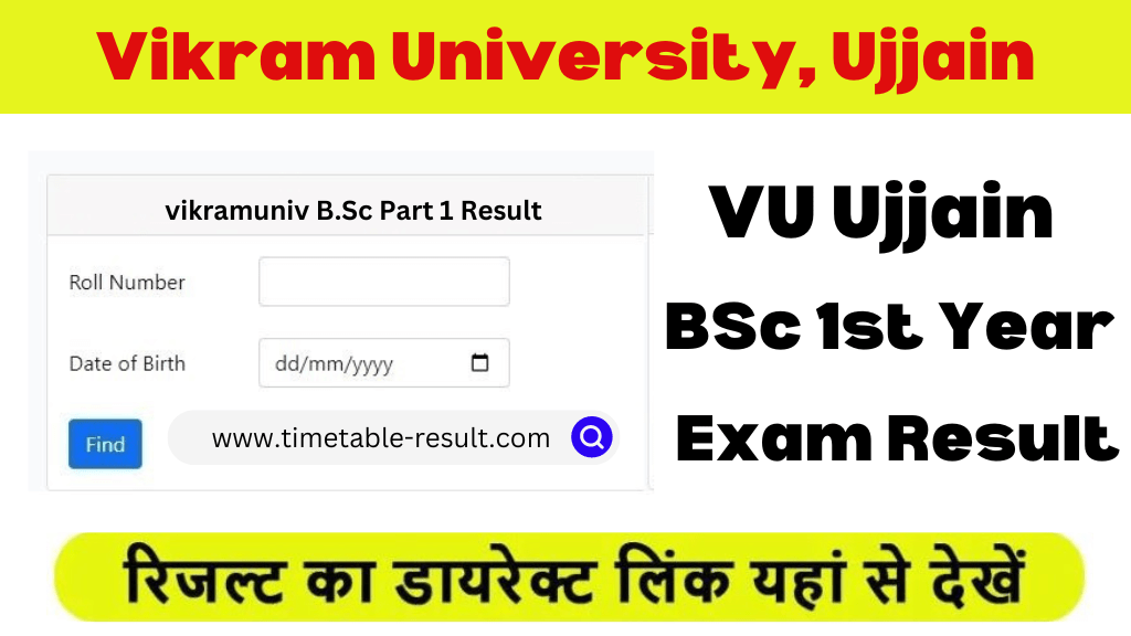 vikram university bsc 1st year result