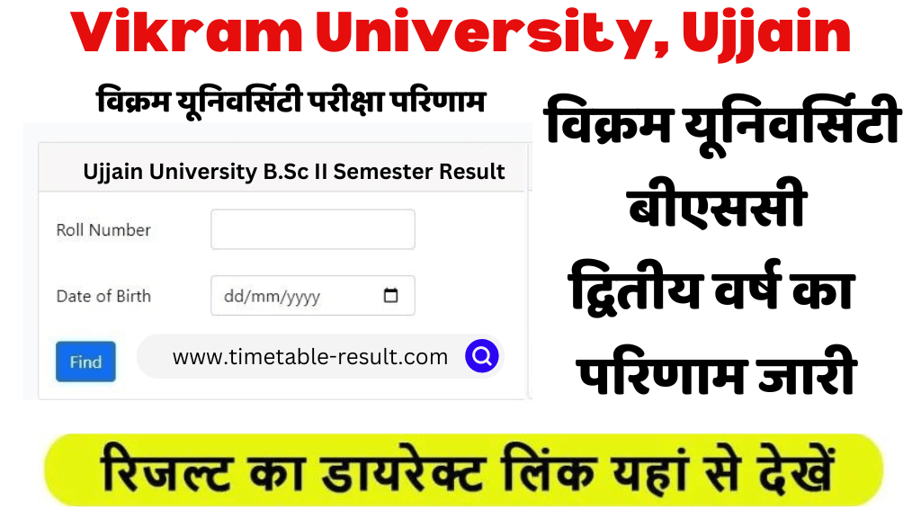 vikram university bsc 2nd year result