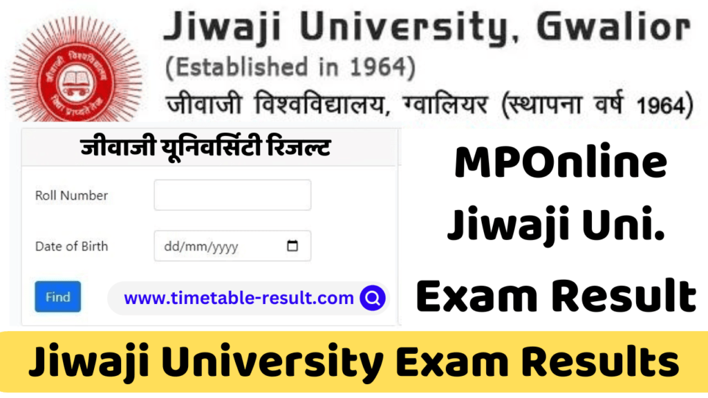 jiwaji university bsc 1st year result